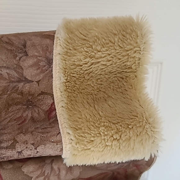 Coldwater Creek Faux Suede Jacket Floral Print Fur Lined Womens Size Extra Large - Picture 5 of 15